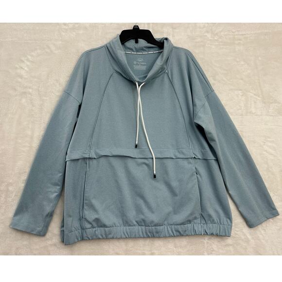 Talbots Tops - T by Talbots UPF 50+ Blue Sweat Shirt XL Zip Pockets Activewear